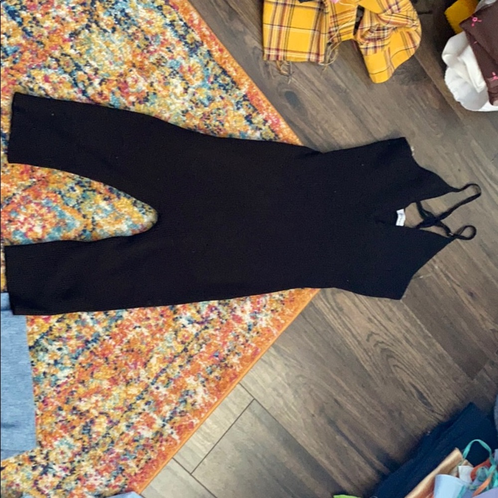 Black one piece biker shorts sweater material